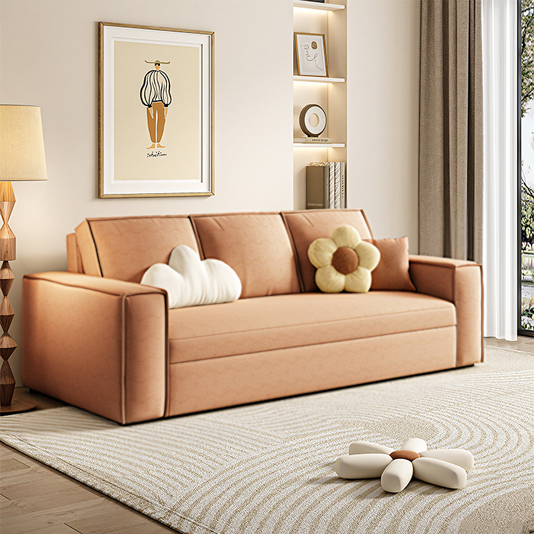 Alvarado Two Seater Sofa Bed, More Colours-Weilai Concept-Orange-132cm ( With One Drawer )-Weilai Concept