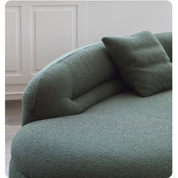 Yannik Four Seater Curve Sofa, Green