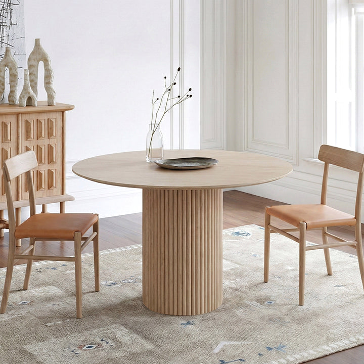 Ivar Round Dining Table, Oak Or Walnut - solid oak dining table