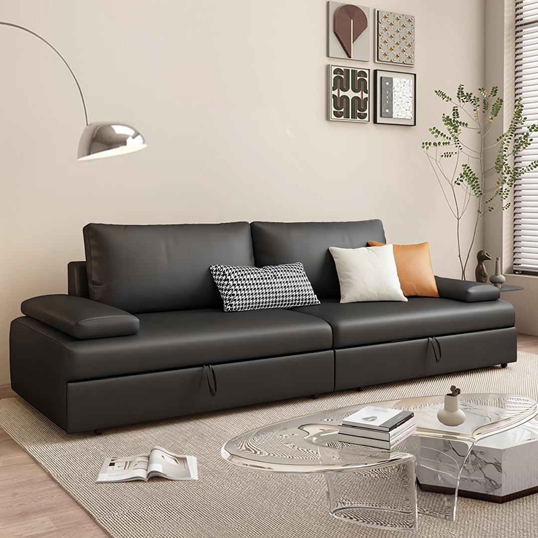 Molly Three Seater Sofa Bed, More Colours-Weilai Concept-Black-185cm-Weilai Concept