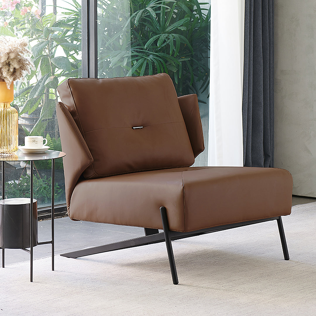 Karpov Tige Accent Leather Chair, Armchair, More Colours-Weilai Concept-Mocha-Weilai Concept