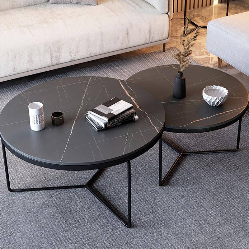 Iver Stone Round Nesting Coffee Table Set For Display-Weilai Concept-Weilai Concept