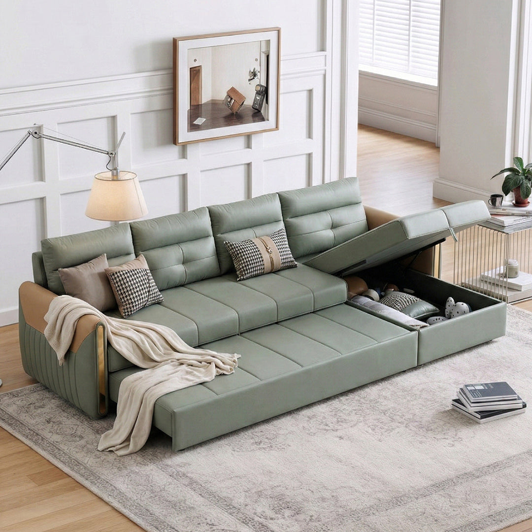 Malhotra L Shape Sofa Bed, Small Corner Sofa Bed, side view of small ...