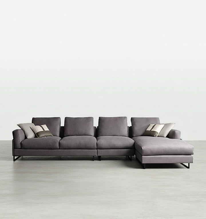 Grey Four Seater Corner Sofa, Leathaire, Multiple Color - corner sofa bed