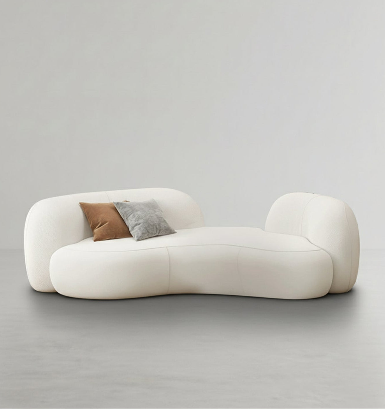 Elara Modern Curved Two Seater, Three Seater Sofa, Boucle
