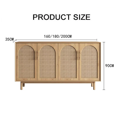 Celeste Rattan Sideboard, Pine Wood-Weilai Concept-Weilai Concept