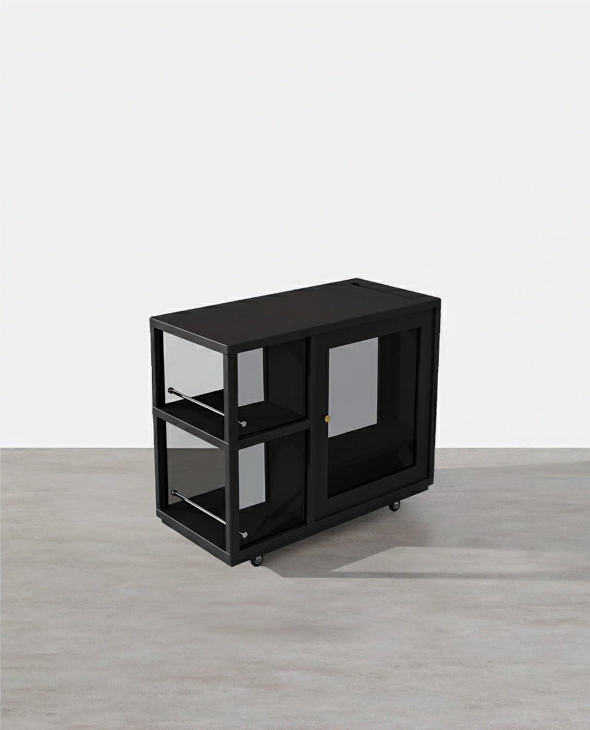 Mesa auxiliar Aglaea con espacio de almacenaje, color negro 