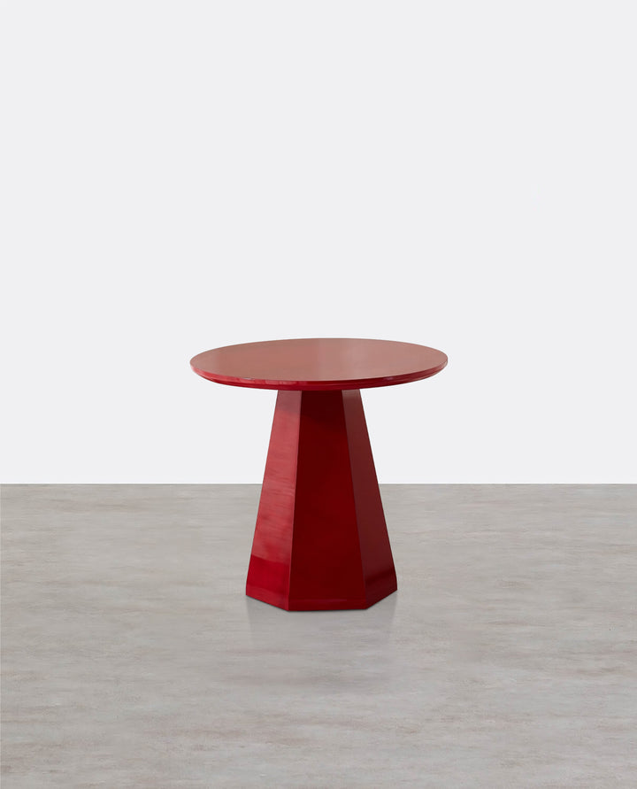 Melpomene Round Side Table, Red-Weilai Concept