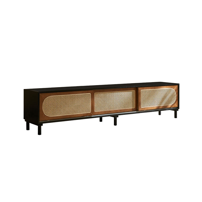 Aiden Rattan TV Stand, Solid Wood