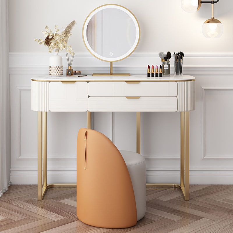 Hines Dressing Table with Mirror, Cream