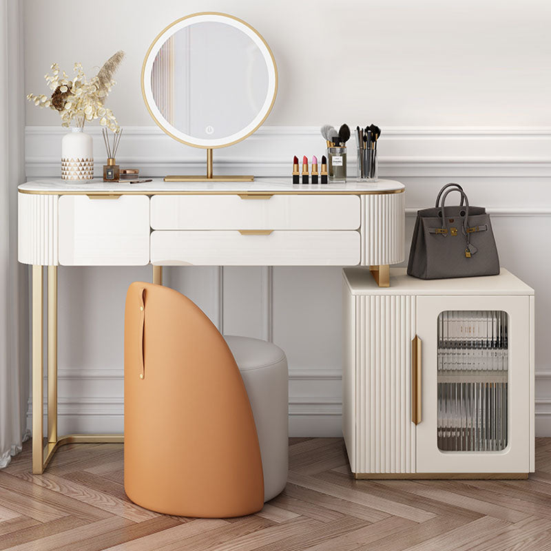 Hines Dressing Table with Mirror, Cream
