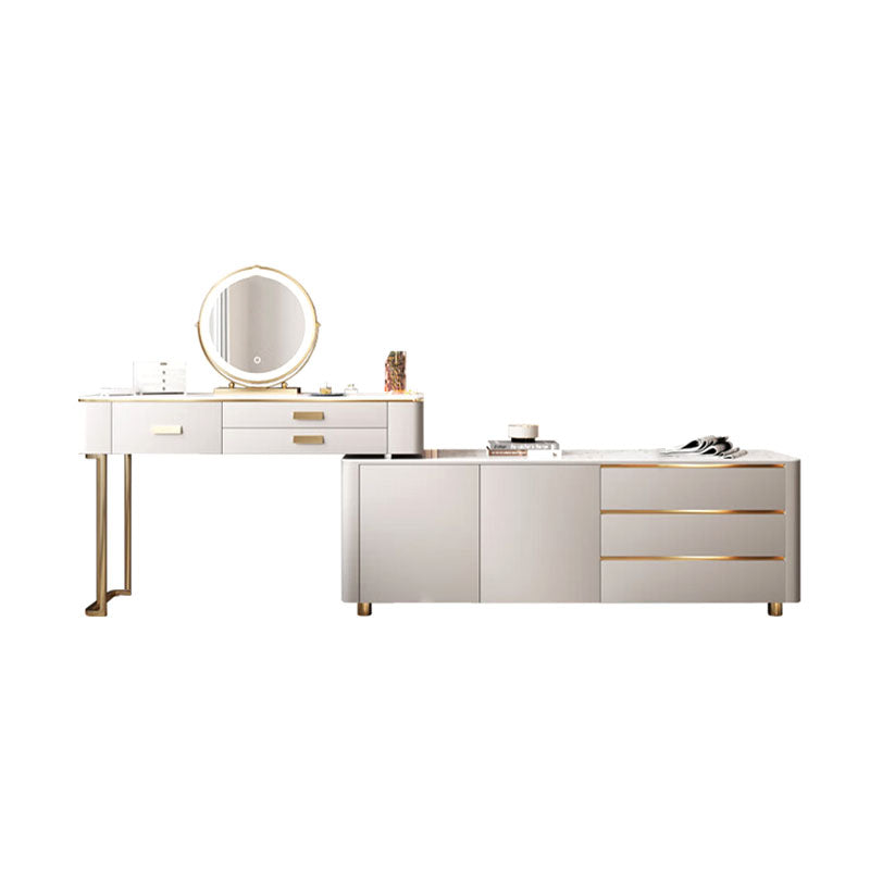 Della Dressing Table With Sideboard, Corner Dressing Table, Extendable