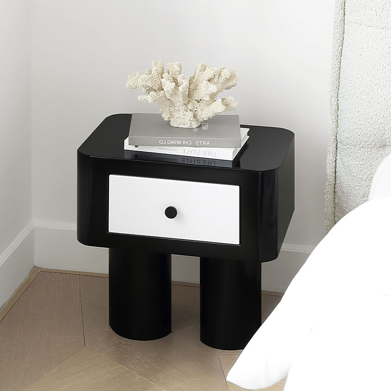 Seymour Bedside Table, Black and White