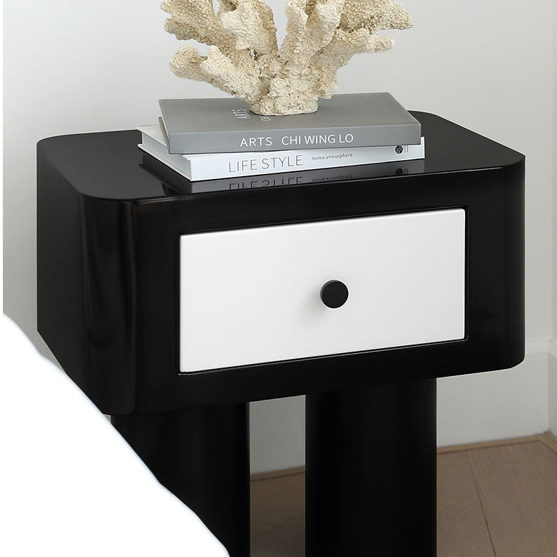 Seymour Bedside Table, Black and White