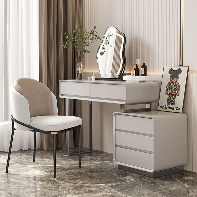 Dobson Dressing Table With LED Mirror, Cream Grey