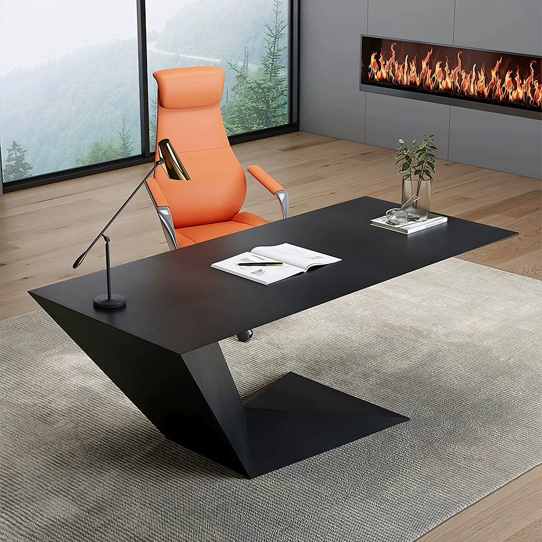 Kofi Modern Office Desk For Home, Black Wood-Weilai Concept-Weilai Concept