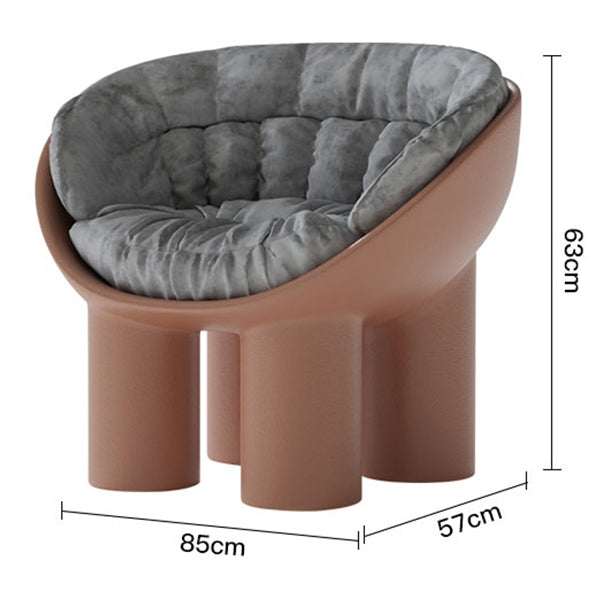 Roly Poly Fiberglass Armchair With Cushion, Grey