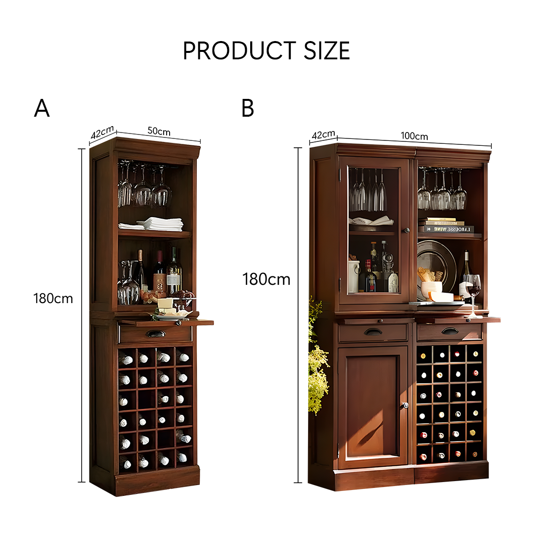 Ivanna Wine Cabinet, Kitchen Cabinet Wine Rack, Sideboard Wine Cabinet, Wood-Weilai Concept