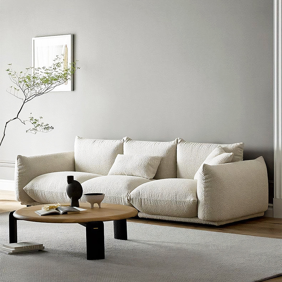 Isabella Two Seater, Three Seater Sofa, Boucle Or Velvet, White-Weilai Concept-Weilai Concept