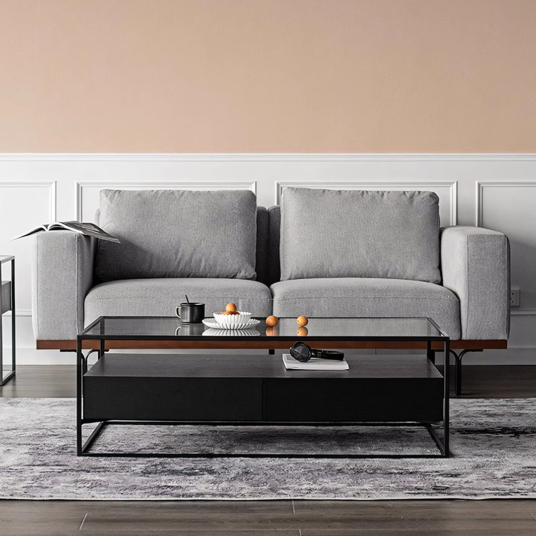 Sanderson Rectangle Coffee Table With Storage, Black