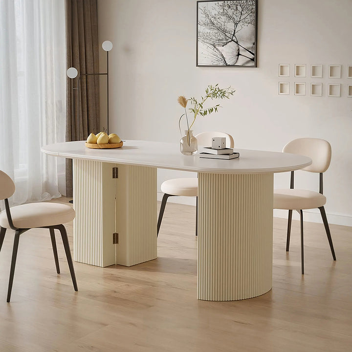 Pacheco Foldable Dining Table, Oval - dining wood table