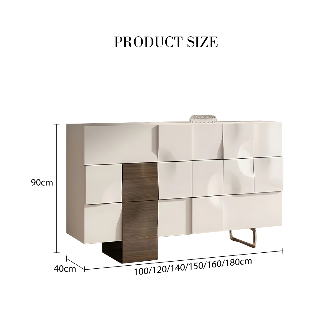 Elena Wooden Sideboard, Solid Wood, White Or Black-Weilai Concept-Weilai Concept