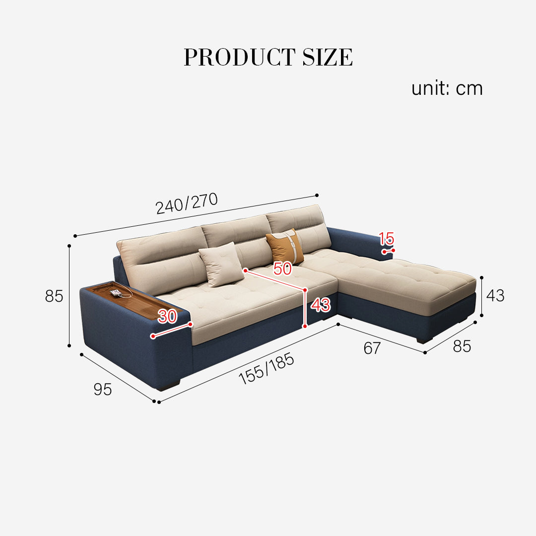 Lobo Sectional Sofa With Storage, Chaise Lounge Sofa Bed