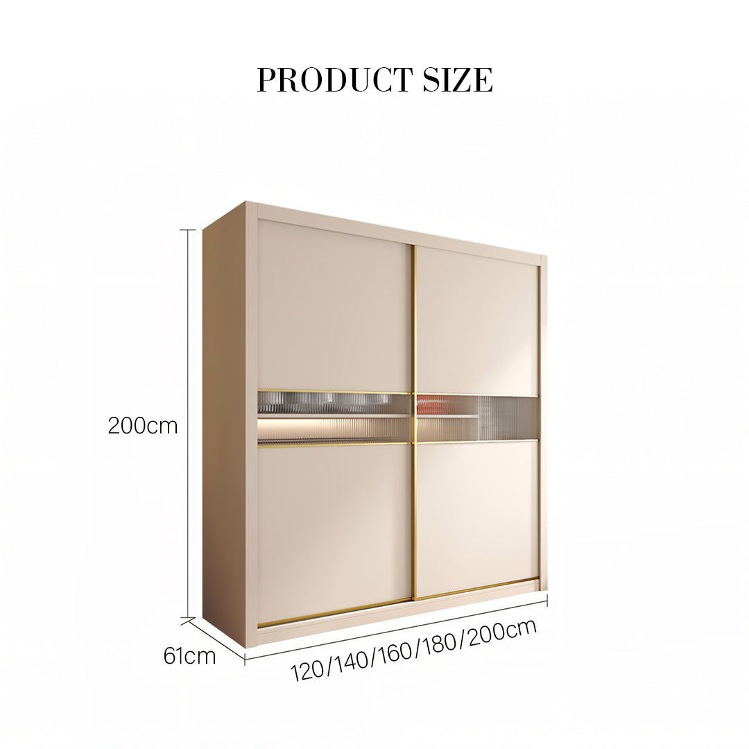 Jansen Sliding Door Wardrobe, Cream