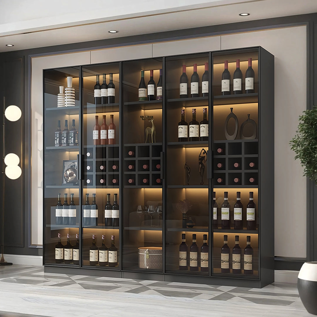 Hampshire I Wine Cabinet, Wine Storage With Glass Doors & Lights-Weilai Concept-Weilai Concept