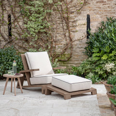 Chandler Oak Lounge Chair And Ottoman, Outdoor Armchair