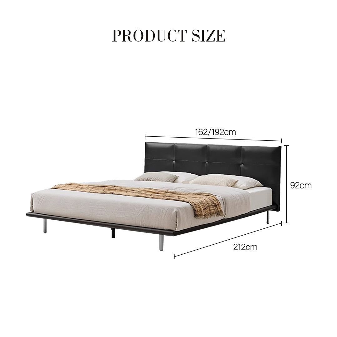 Ines Floating Bed, King Size, Super King Size Bed, Real Leather