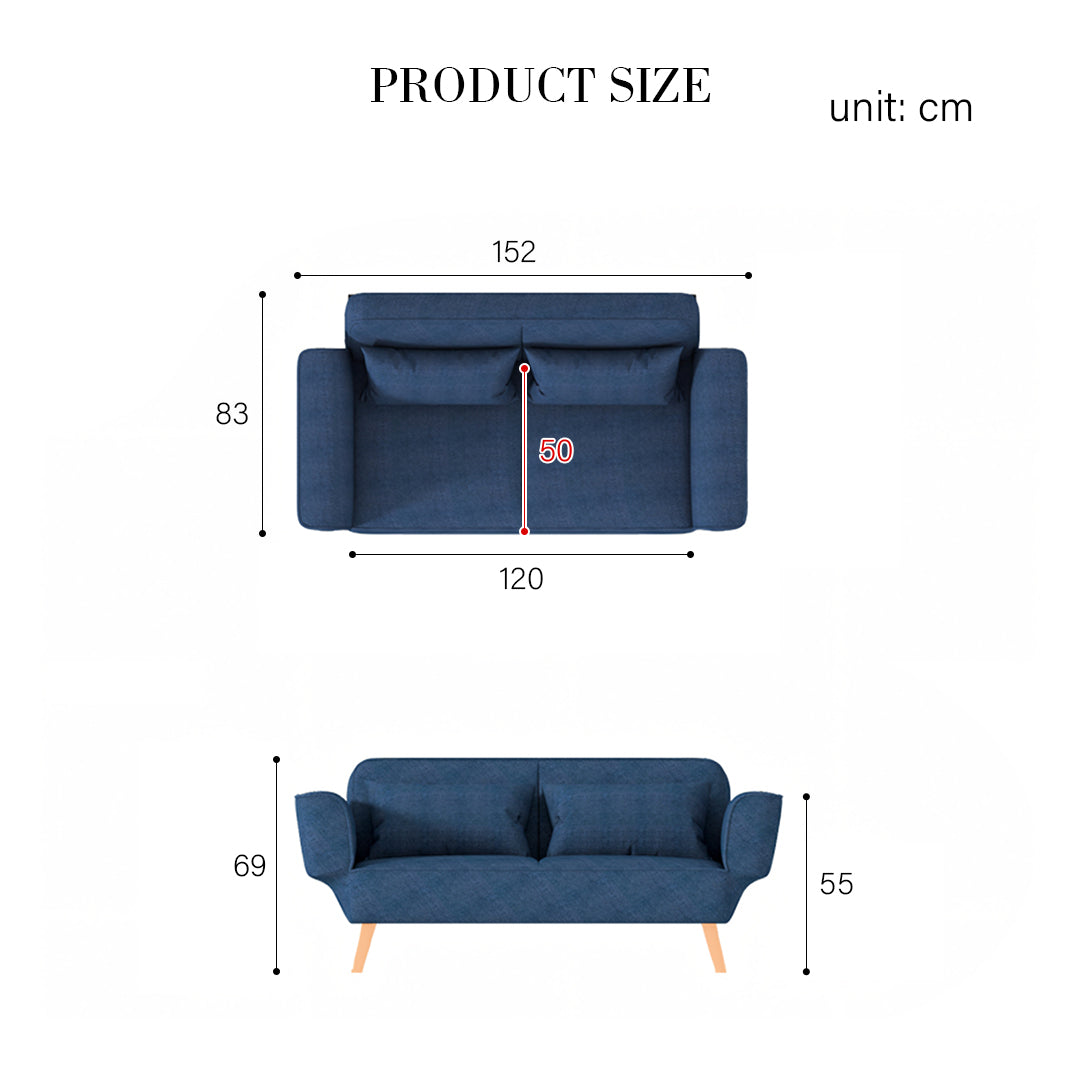 Ferreira Foldable Sofa Bed, Blue