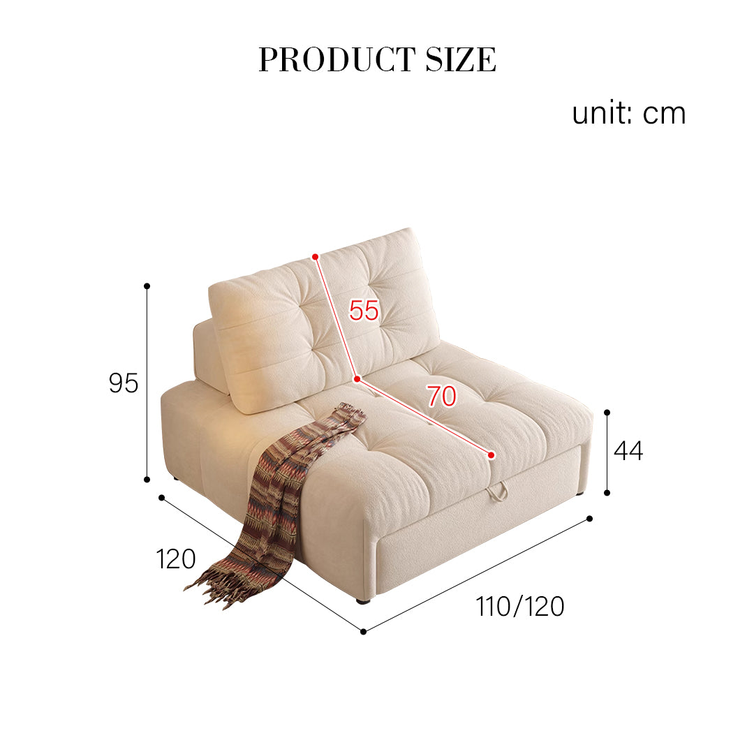 Alhassan Sleeper Armchair, Single Seater Bed, Leathaire
