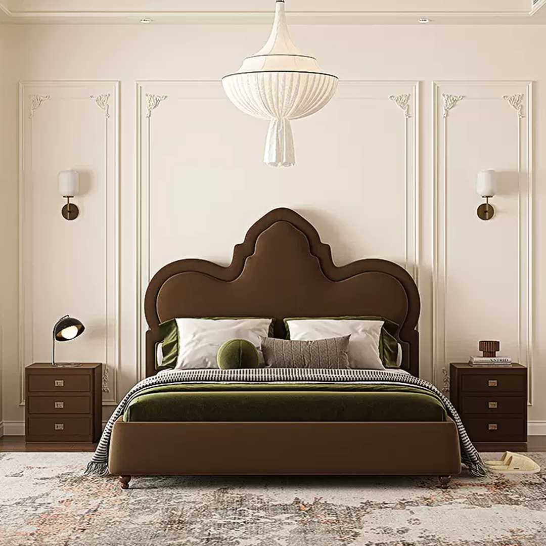 Thalia High Headboard King Size Bed, Double Bed