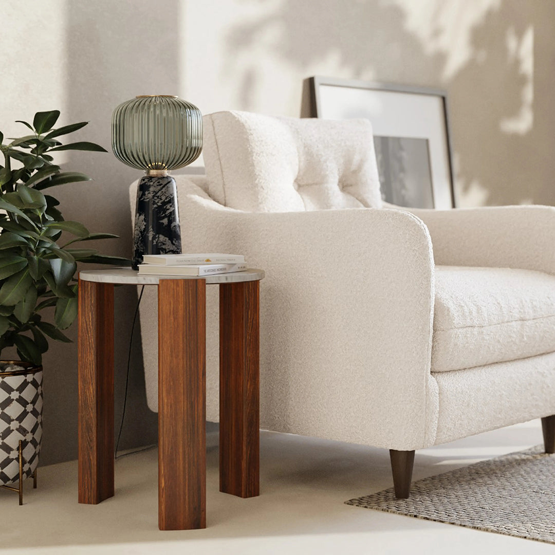 Bauman Round Side Table, Marble
