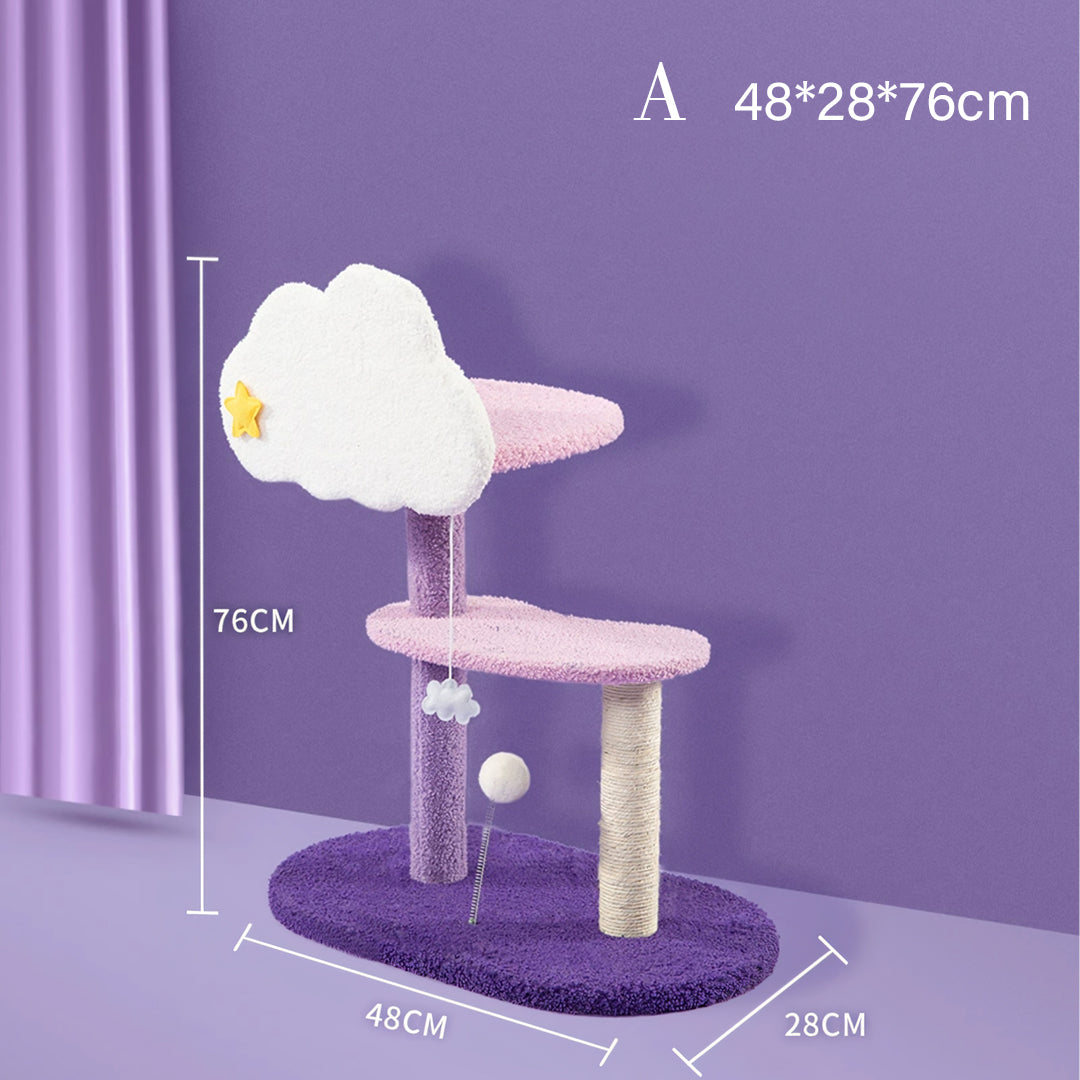 Díaz Cat Climber, Cat Tree, Coral Fleece, Purple-Weilai Concept-Weilai Concept