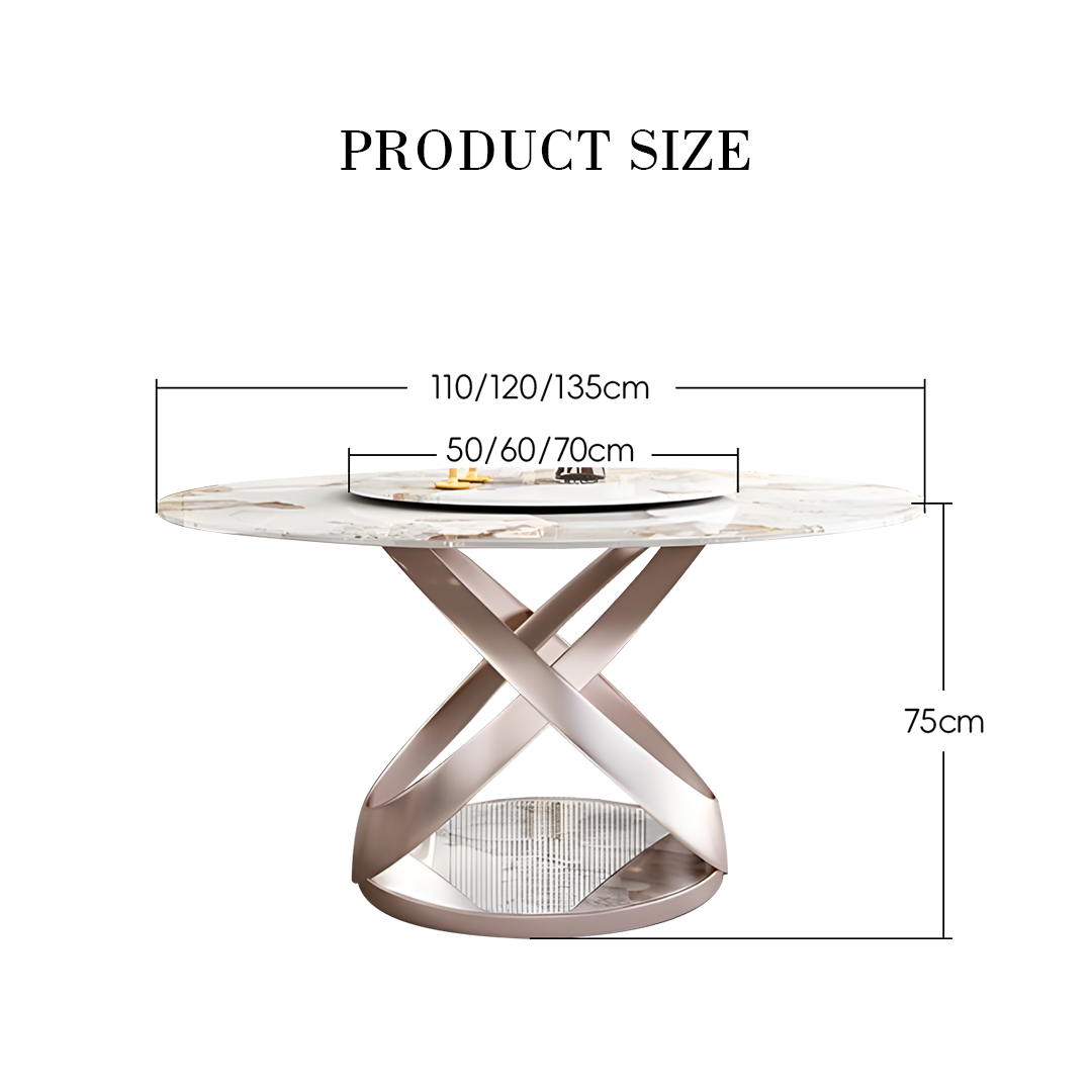 Andromeda Round Dining Table & Chairs, With Rotatable Tray-Weilai Concept