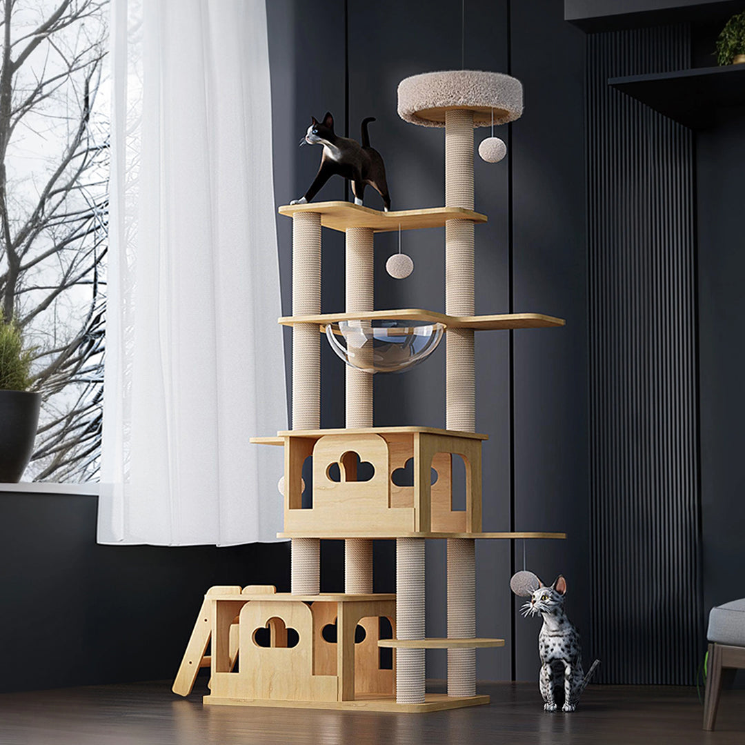 Jago Cat Climber, Wood Cat Tree, Oak-Weilai Concept-Weilai Concept