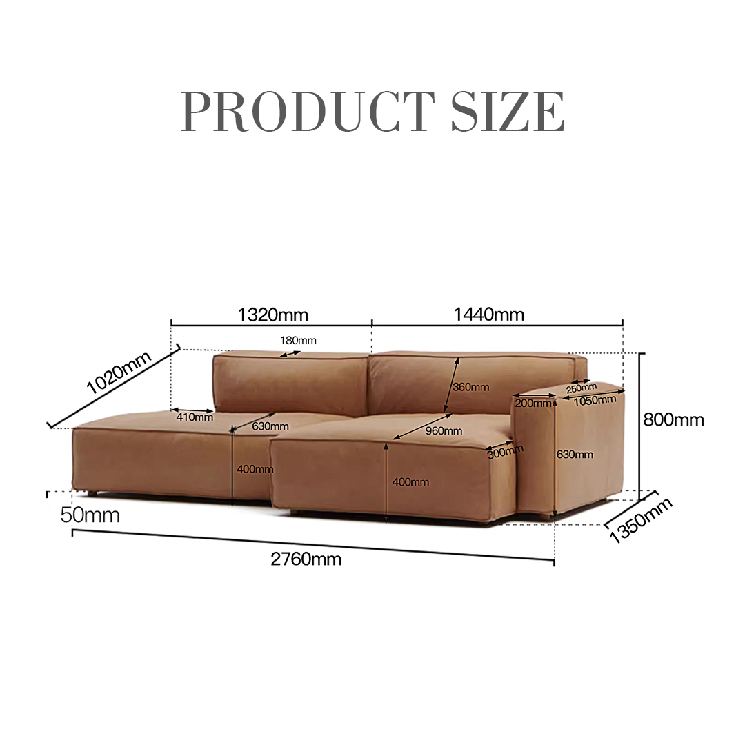 Lucian Two Seater modular Sofa, Real Leather