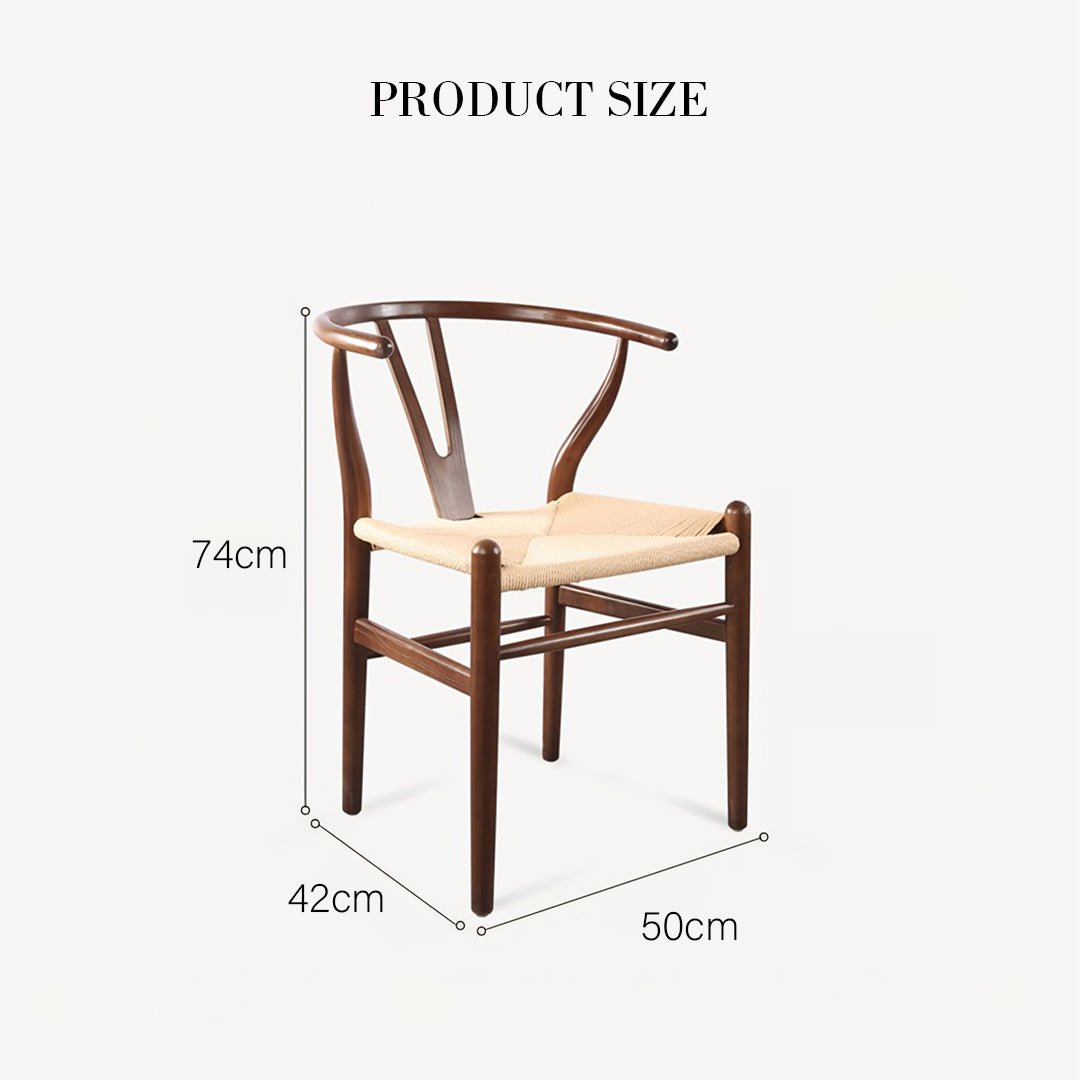 Gupta Dining Chair, Solid Wood & Rattan, Oak-Weilai Concept-Weilai Concept