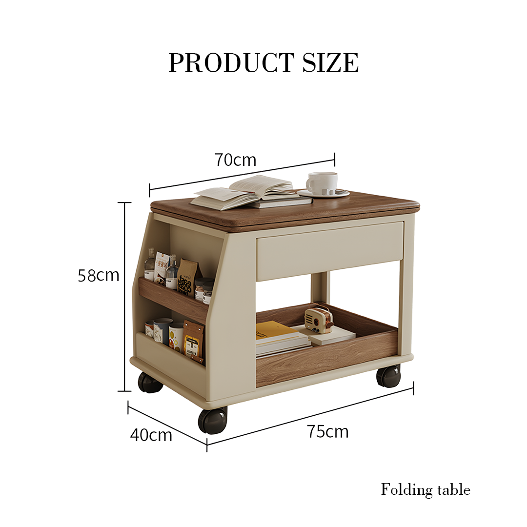 Ruiz Small Coffee table, Lift Up Coffee Table With Storage & Casters-Weilai Concept-Weilai Concept