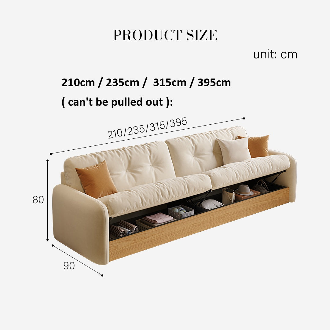 Salim Corner Sofa Bed With Foldable Chaise, Cream