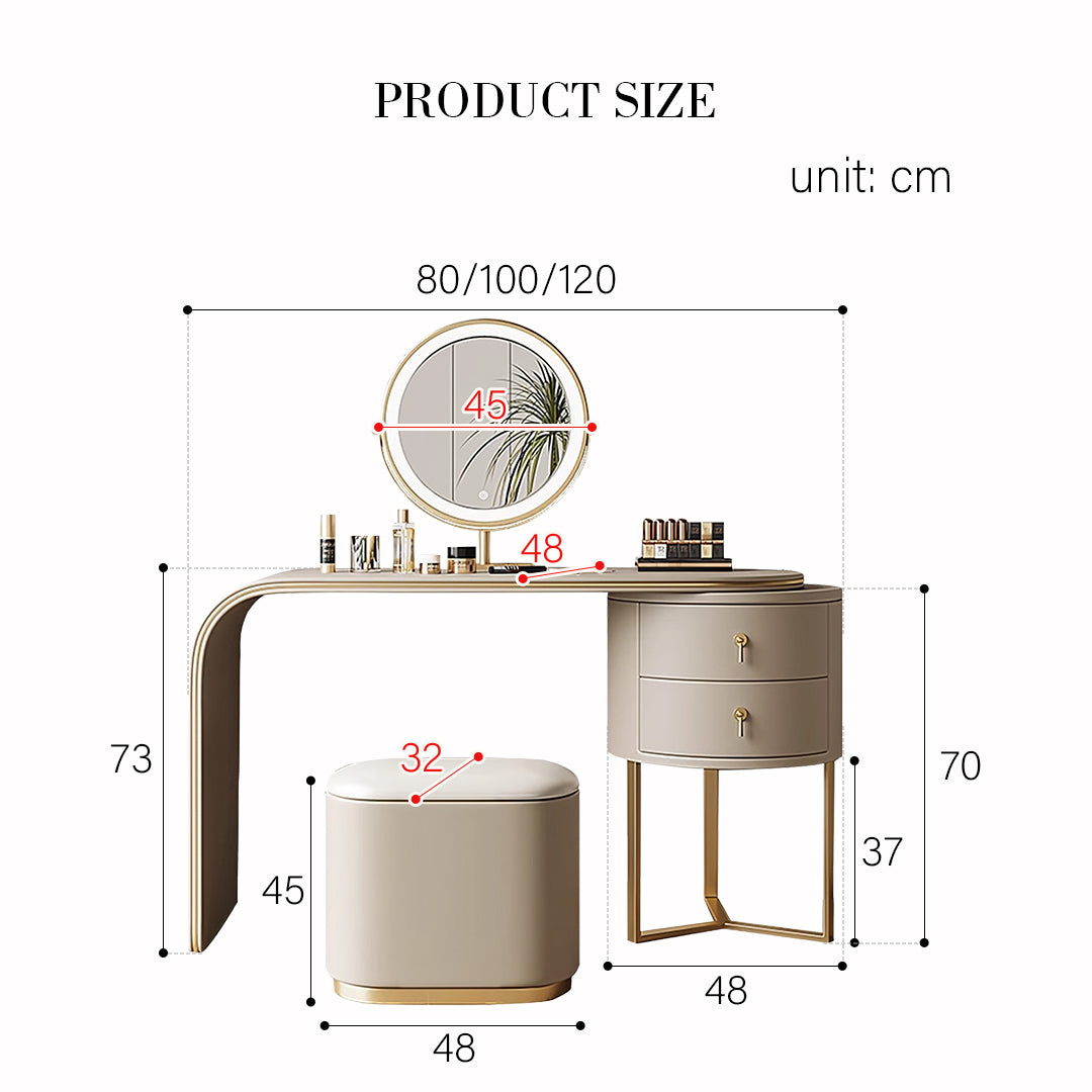 Coiffeuse Noorali avec miroir, plus de couleurs disponibles 