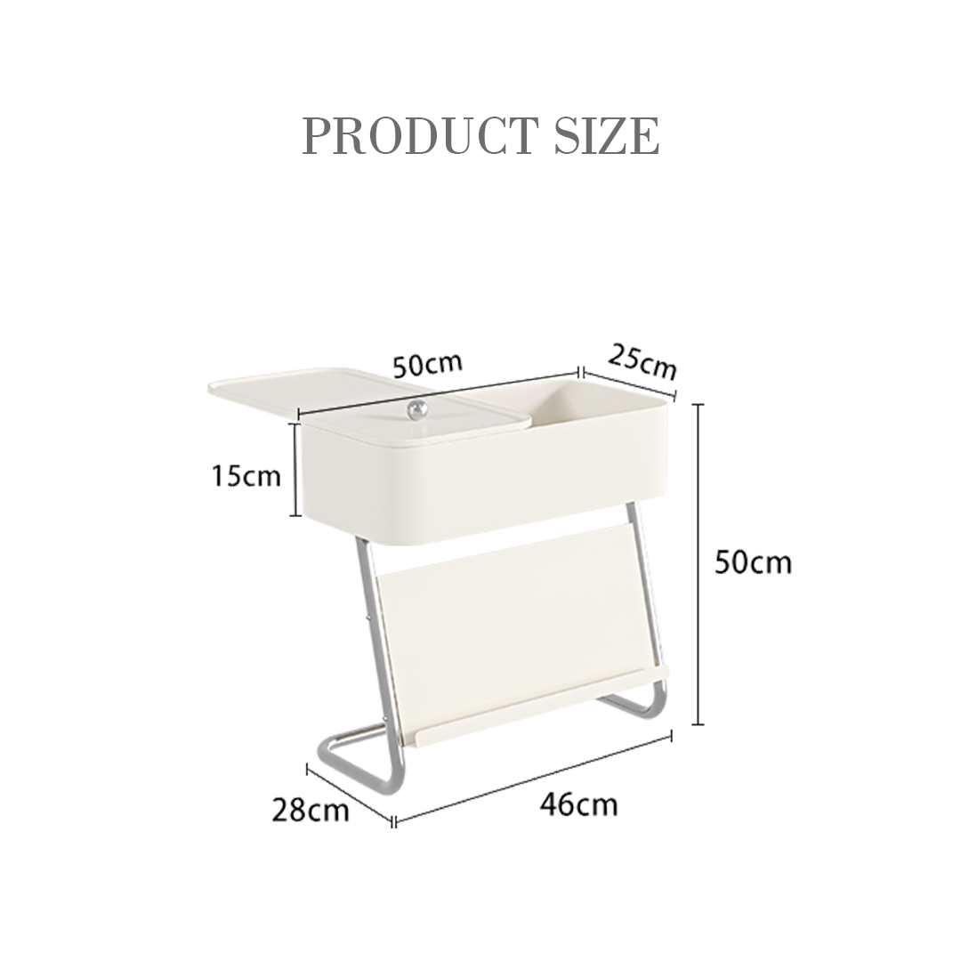 Nikolas Side Table With Storage, Black-Weilai Concept-Weilai Concept