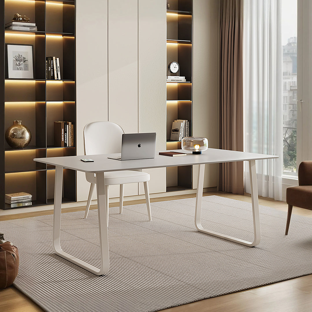 Kwame Office Desk With Office Chair, White-Weilai Concept-Weilai Concept