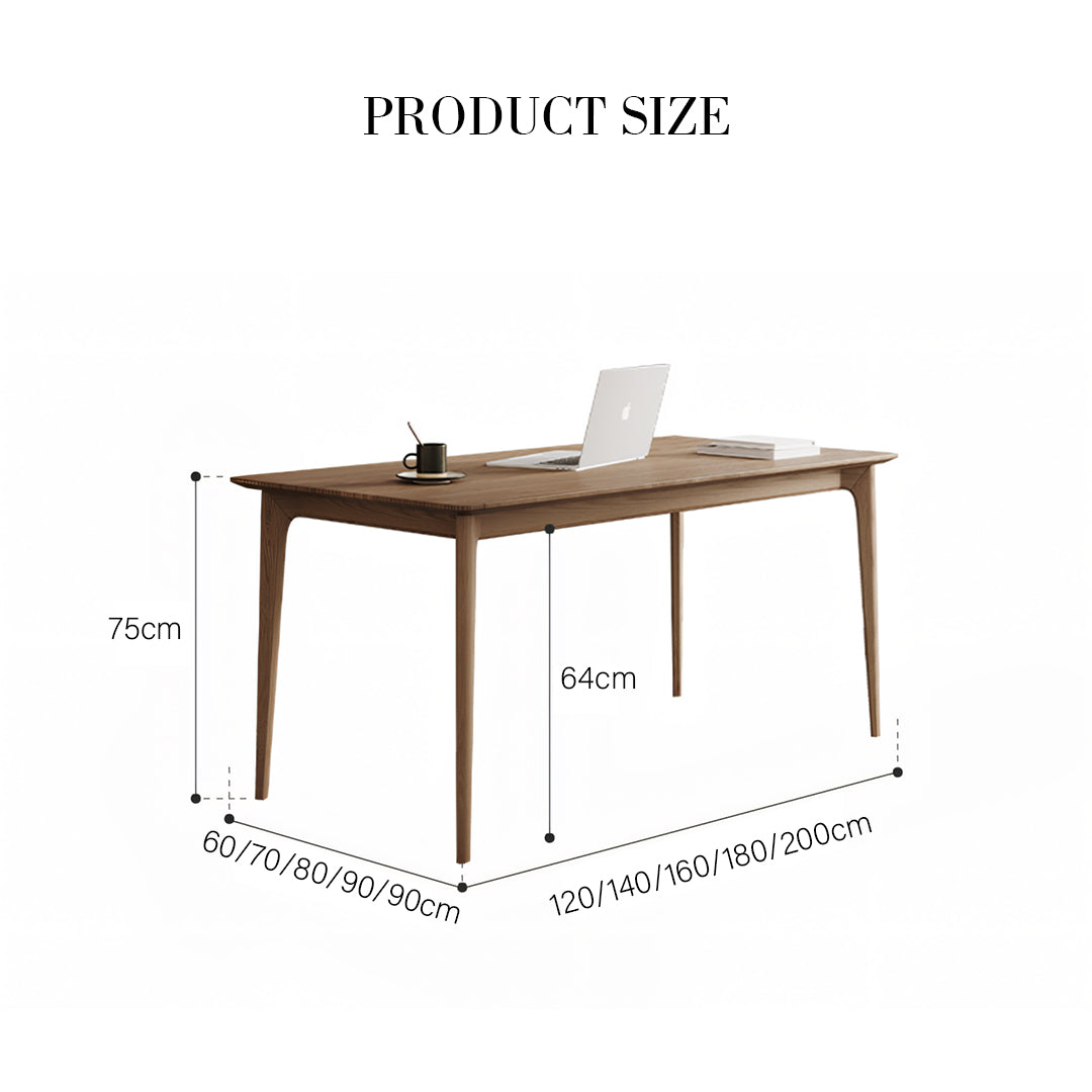 Mei Office Desk, Solid Wood, Ash Wood