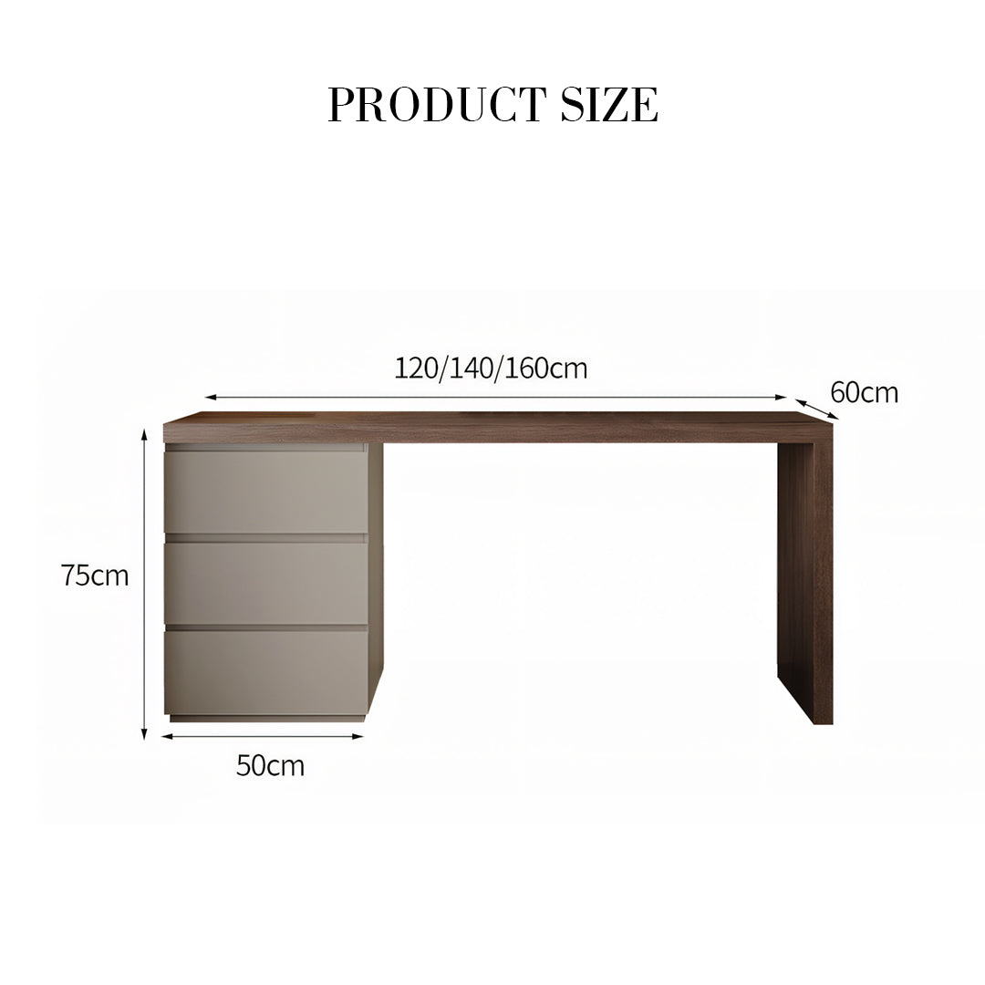 Jamal Office Desk With Storage & Office Chair, Solid Wood-Weilai Concept-Weilai Concept