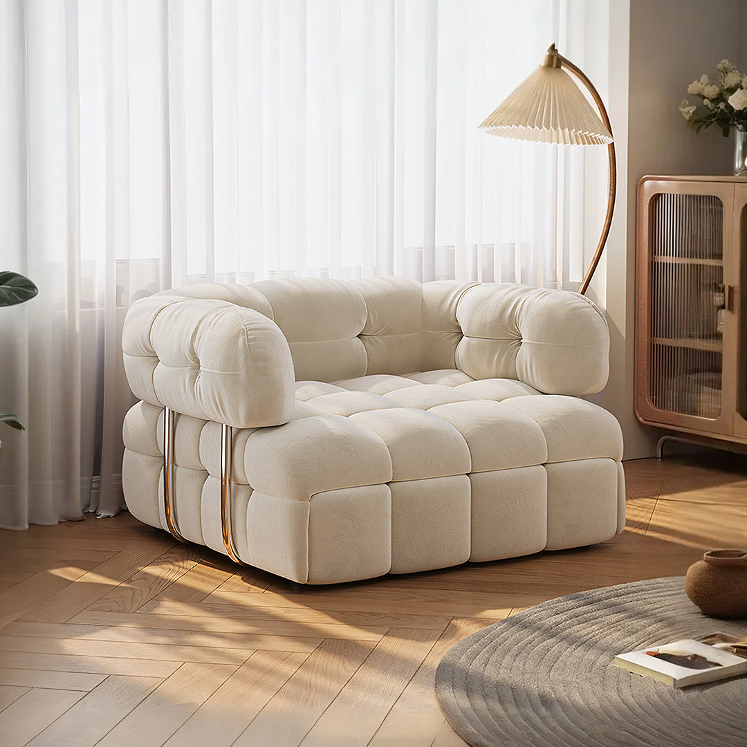 Rojas Single Sofa Bed, Armchair Sofa Bed, Cream