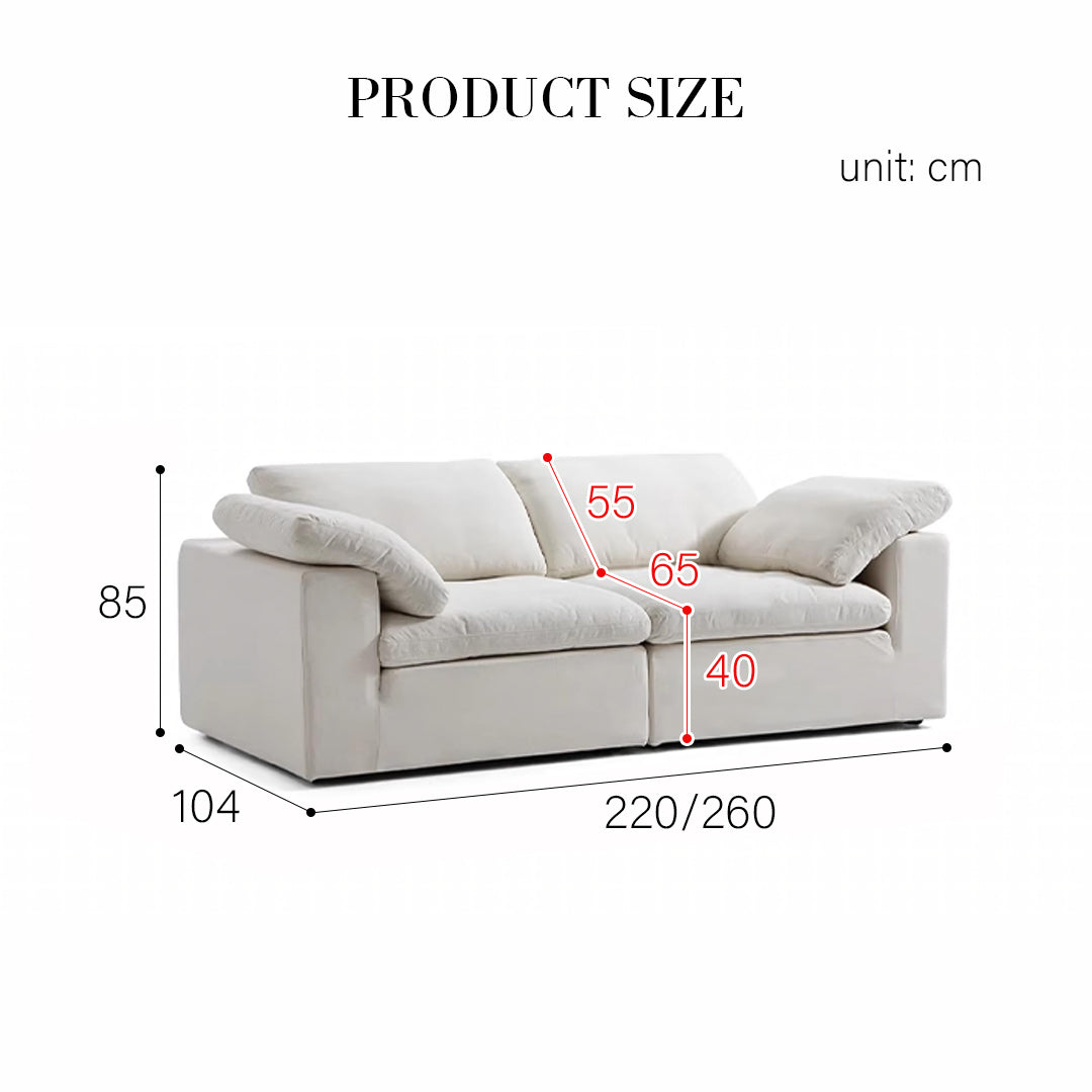 Farid Two Seater, Three Seater Sofa, Modular Sofa, White Linen