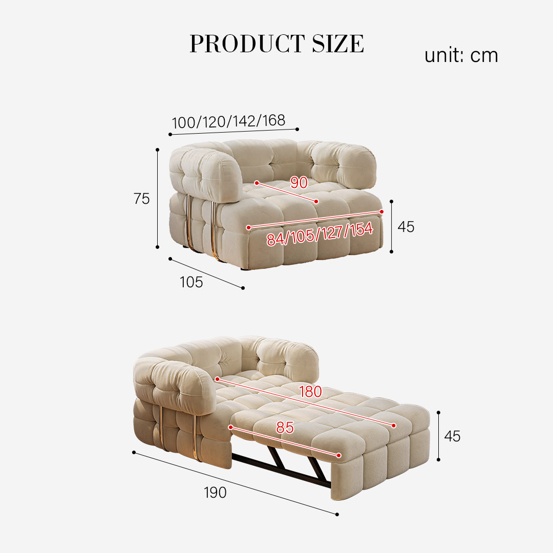 Rojas Single Sofa Bed, Armchair Sofa Bed, Cream